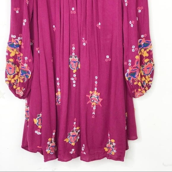 Free people burgundy embroidered dress - Picture 8 of 11